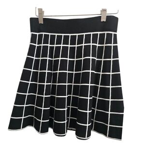 Black and White Grid Pattern Skirt